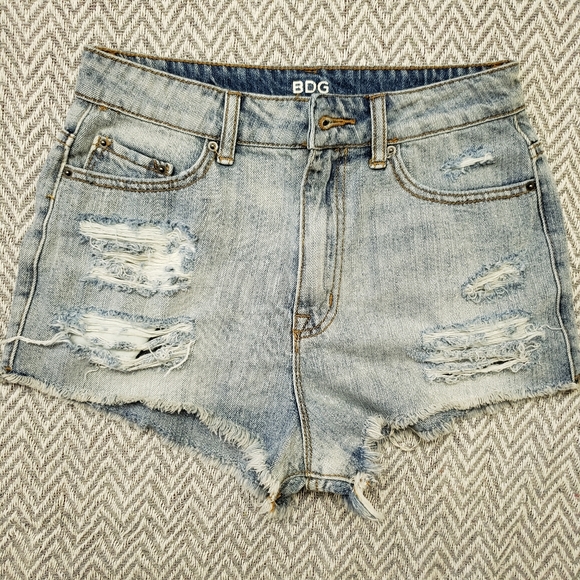 BDG Dree high rise cheeky distressed  shorts - Picture 5 of 11